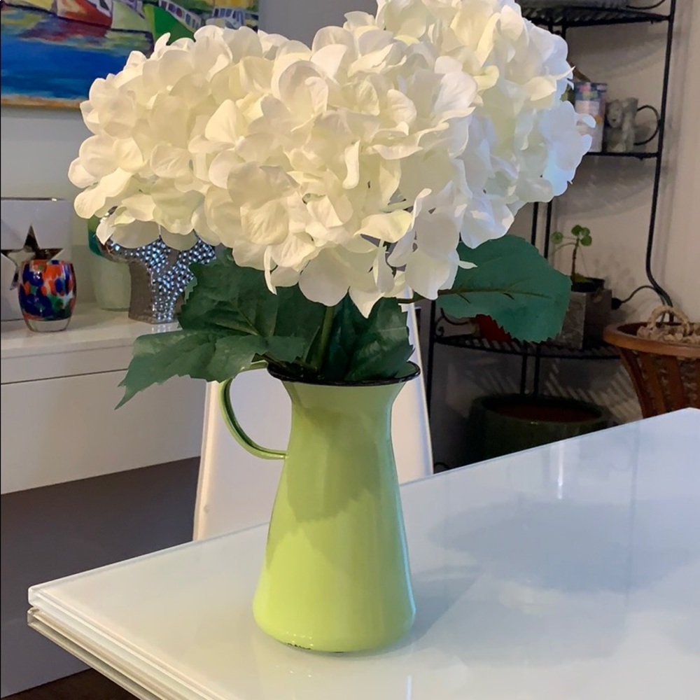 Enamelled metal country-style vase